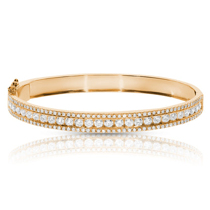 Gold Bangle Bracelet with Round Diamonds – Celestial Harmony | Bangle Bracelets