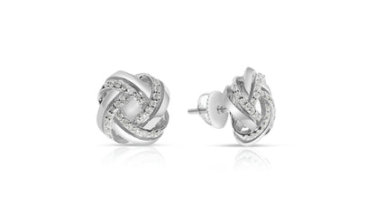 Gold Diamond Knot Stud Earrings – Infinite Harmony | Eternity
