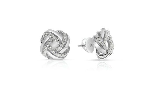 Gold Diamond Knot Stud Earrings – Infinite Harmony | Eternity