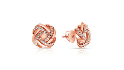 Gold Diamond Knot Stud Earrings – Infinite Harmony | Eternity