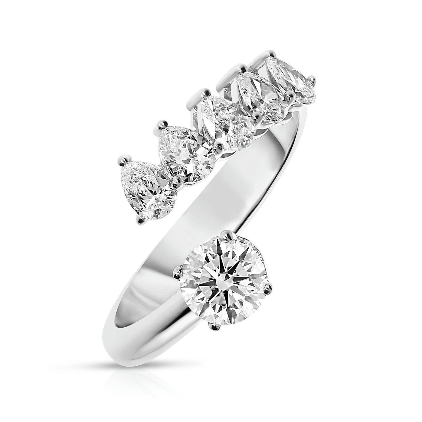 Gold Sidestone Ring with Round Diamonds – The Celestial Orbit