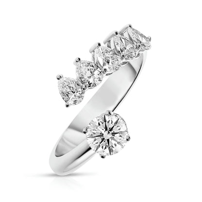 Gold Sidestone Ring with Round Diamonds – The Celestial Orbit