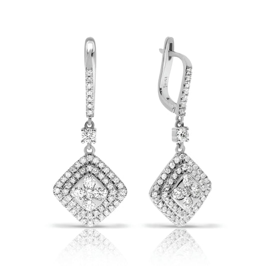 Gold Drop Earrings with Diamonds – Luminous Mosaic | Radiance