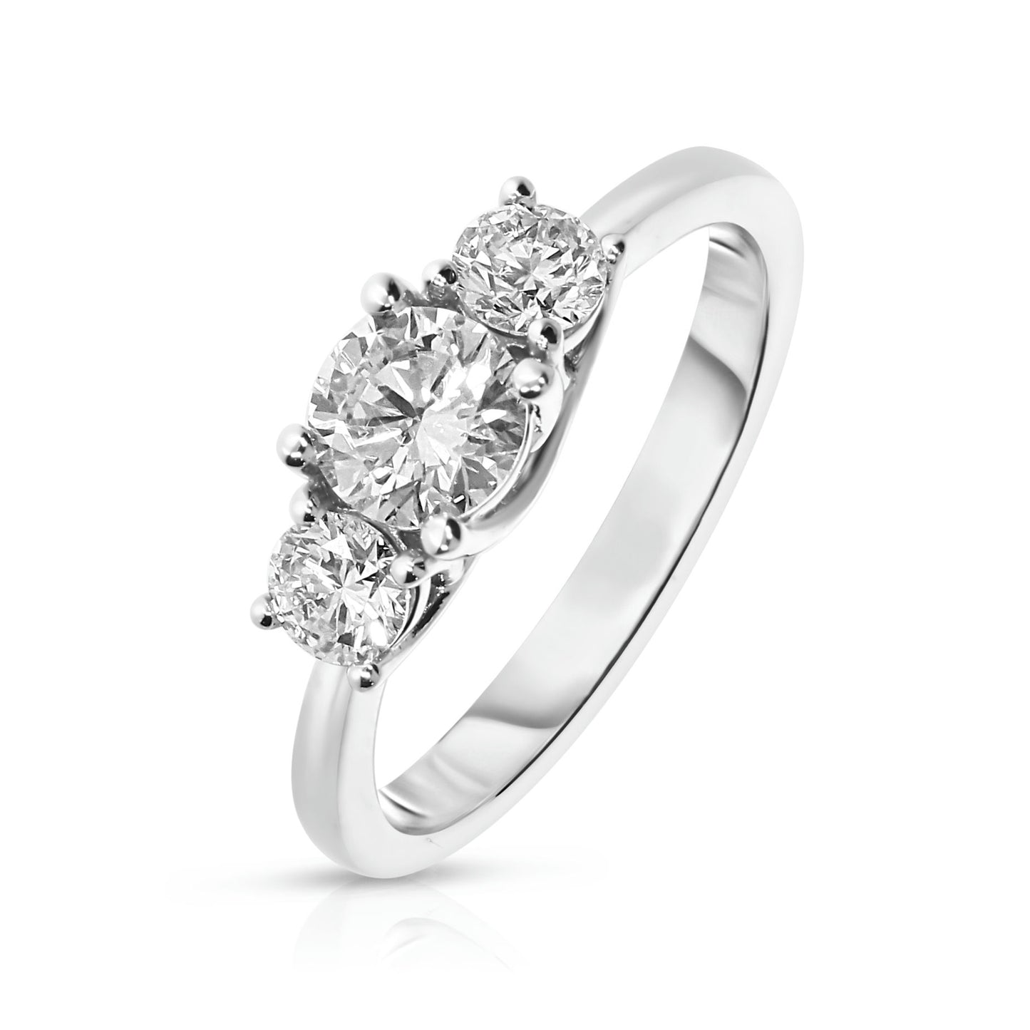 Gold Sidestone Ring with Round Diamonds – Celestial Embrace