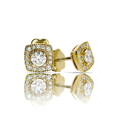 Gold Diamond Stud Earrings – Celestial Brilliance | Nova