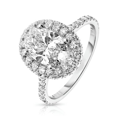 Gold Halo Ring with Oval Diamond – Luminous Eclipse | Halo Rings