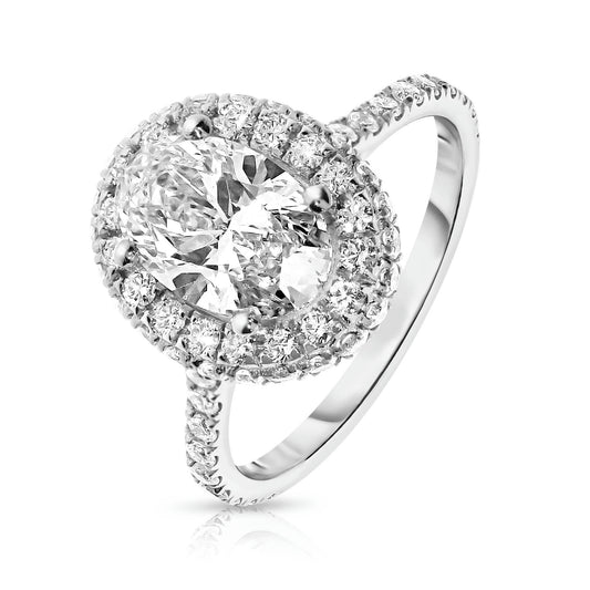 Gold Halo Ring with Oval Diamond – Luminous Eclipse | Halo Rings