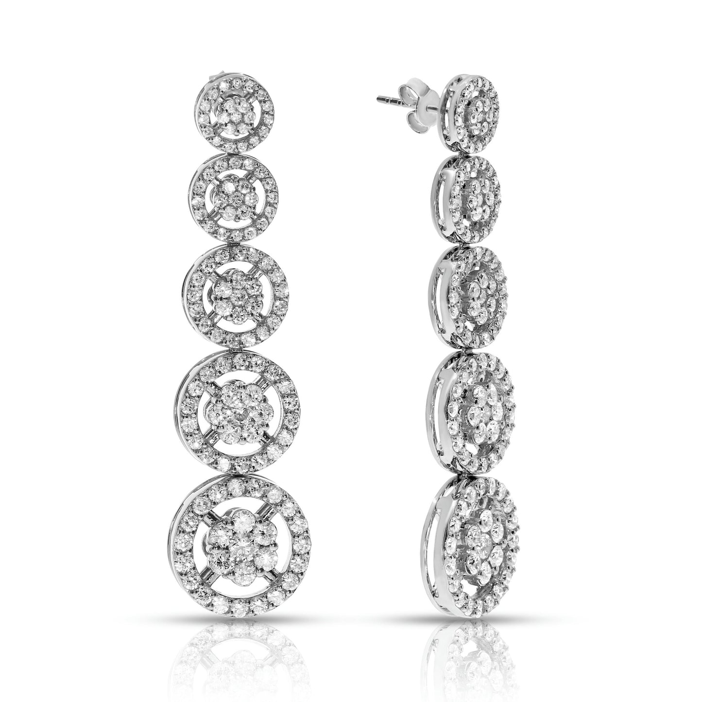 Diamond Drop Earrings in Gold – Starlit Cascade