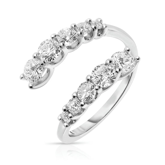 Gold Sidestone Ring with Round Diamonds – Celestial Embrace |