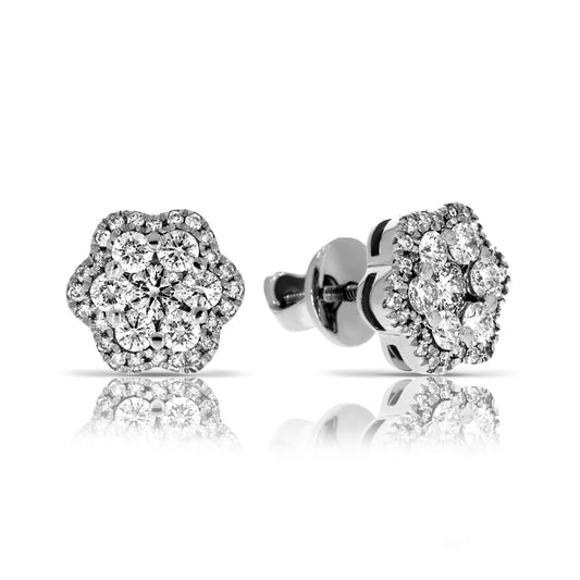 Boucles d'oreilles à tige en diamant de 0,80 carat Real Sinceity