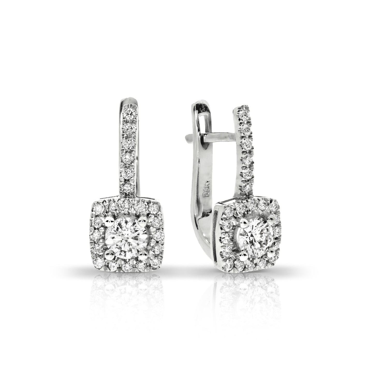 Gold Drop Earrings with Round Diamond – Eclipse Cascade | Ethereal
