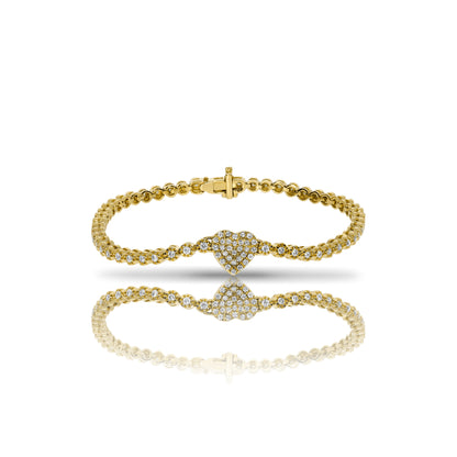 Gold Tennis Bracelet with Diamonds – Heart of Orion | Love Collection