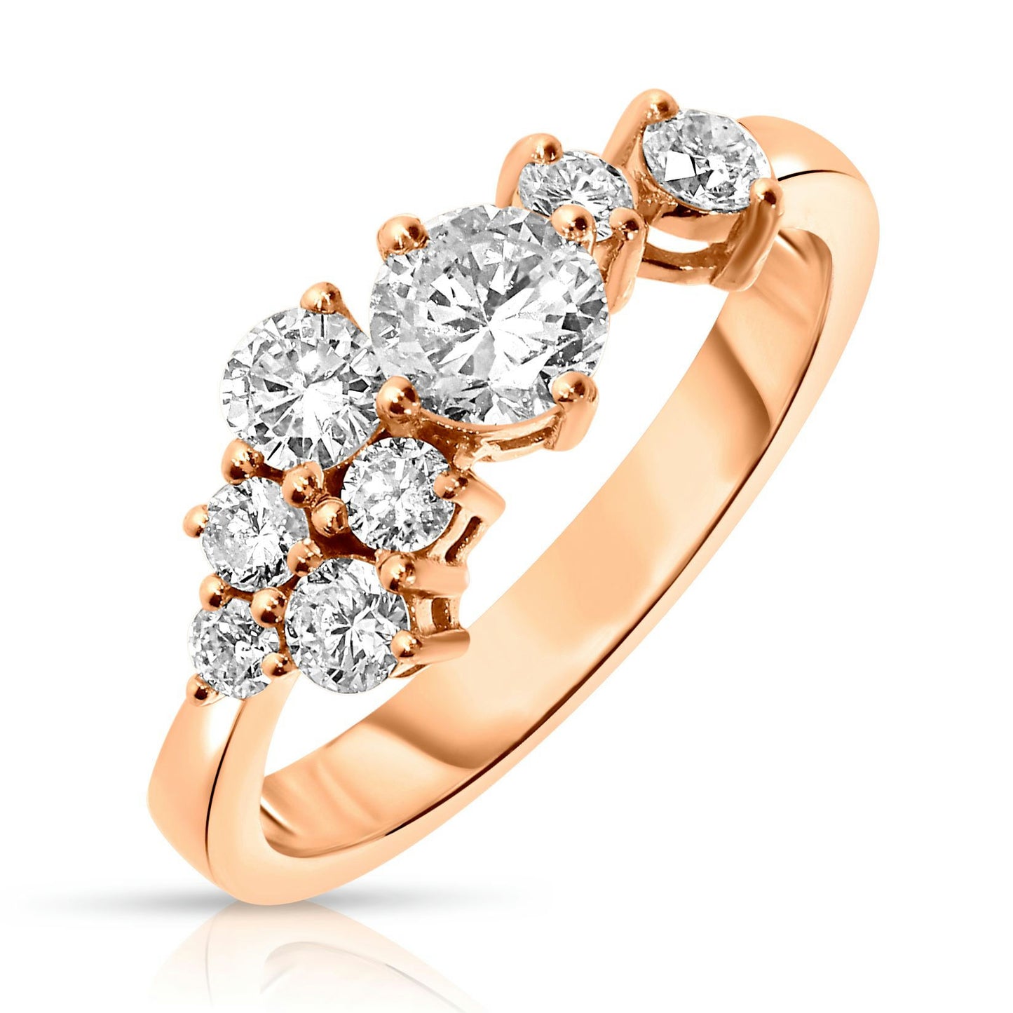 Gold Sidestone Ring with Round Diamonds – Celestial Constellation | Splendor Collection
