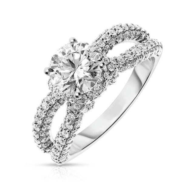 Gold Halo Ring with Round Diamond – Celestial Orbit | Halo Rings