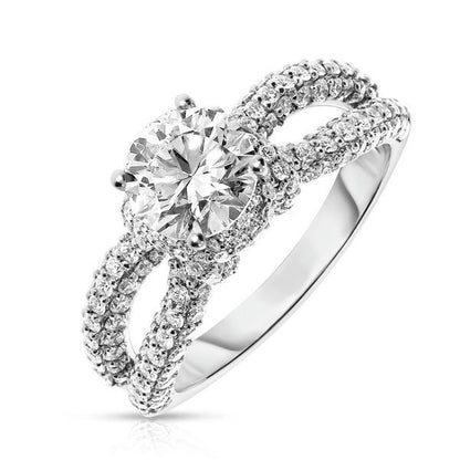 Gold Halo Ring with Round Diamond – Celestial Orbit | Halo Rings