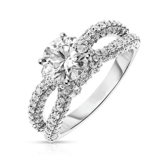 Gold Halo Ring with Round Diamond – Celestial Orbit | Halo Rings