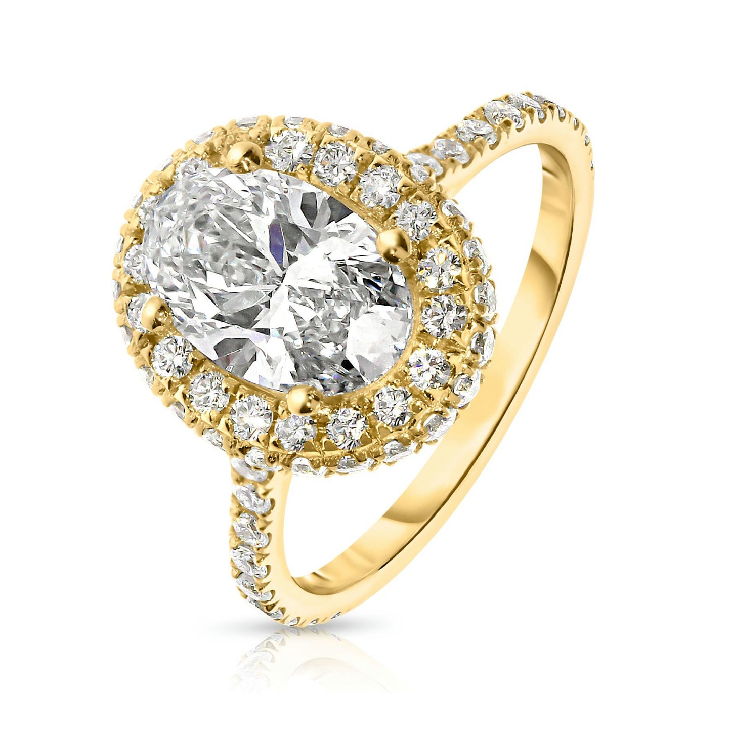 Gold Halo Ring with Oval Diamond – Luminous Eclipse | Halo Rings