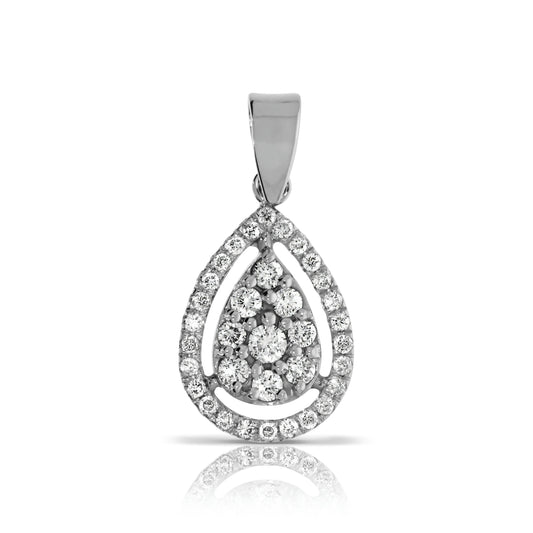 Gold Teardrop Diamond Pendant – Eternal Elegance | Signature Collection