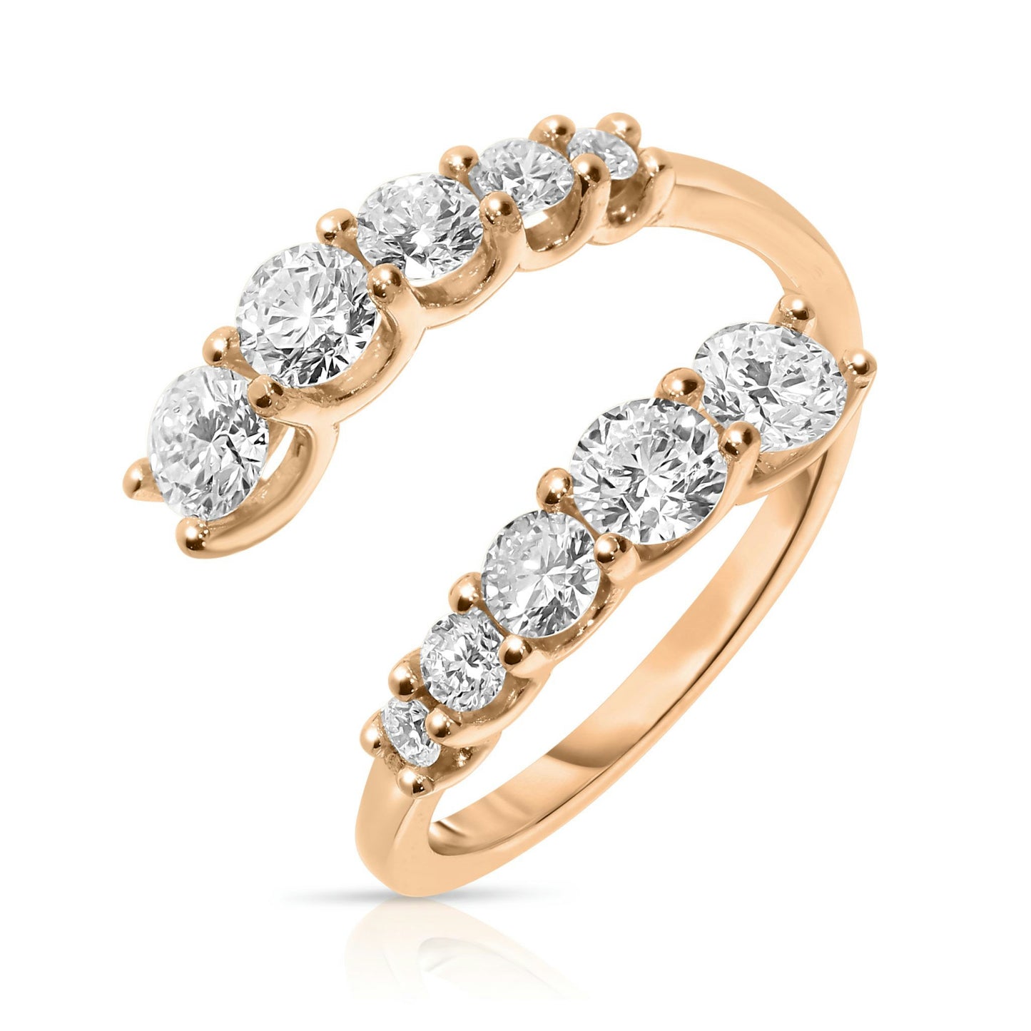 Gold Sidestone Ring with Round Diamonds – Celestial Embrace |