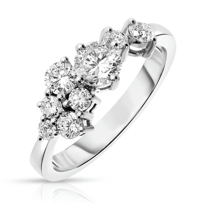 Gold Sidestone Ring with Round Diamonds – Celestial Constellation | Splendor Collection